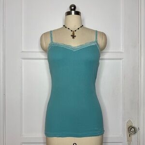 Anchor Blue lace trim cami